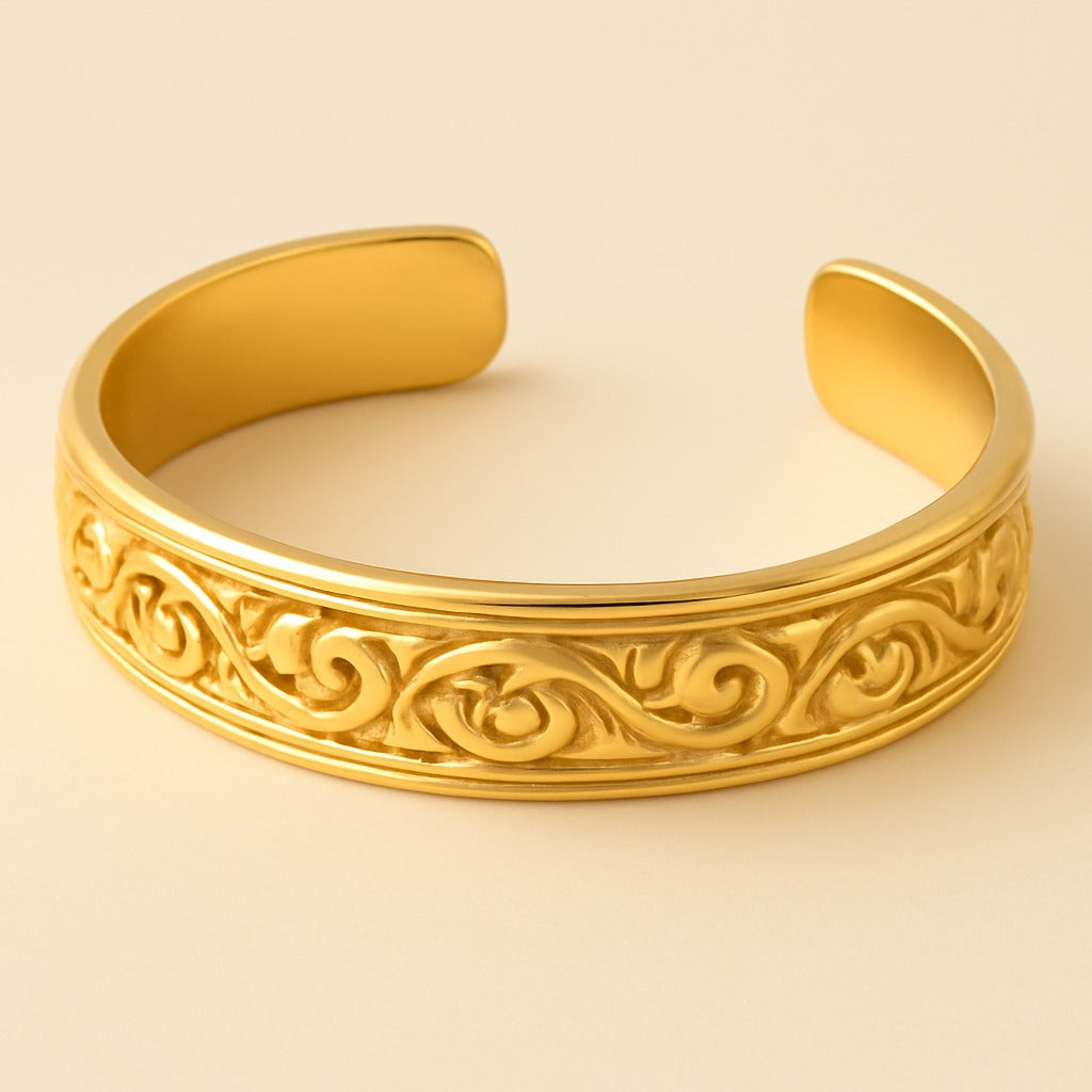 Intricate Gold Cuff Bracelet