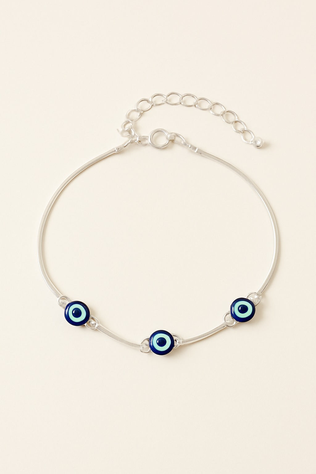Sterling Silver Evil Eye Protection Anklet
