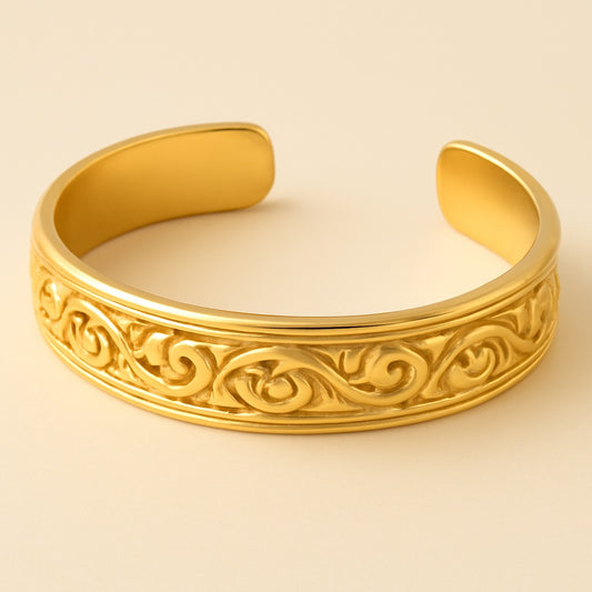 Intricate Gold Cuff Bracelet